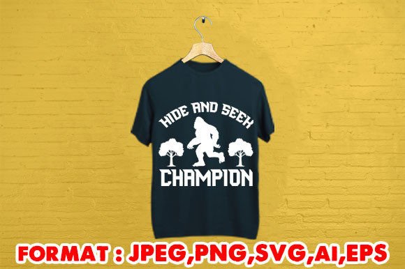Bigfoot Hide and Seek T Shirt Graphics for T-Shirt Designs