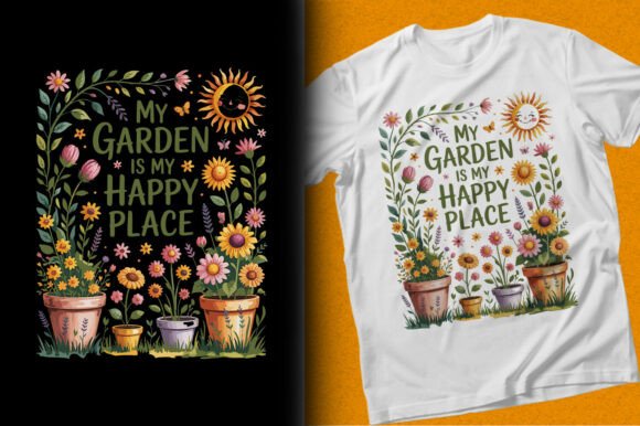 Gardening Watercolor SVG: Graphics & T-Shirt Designs