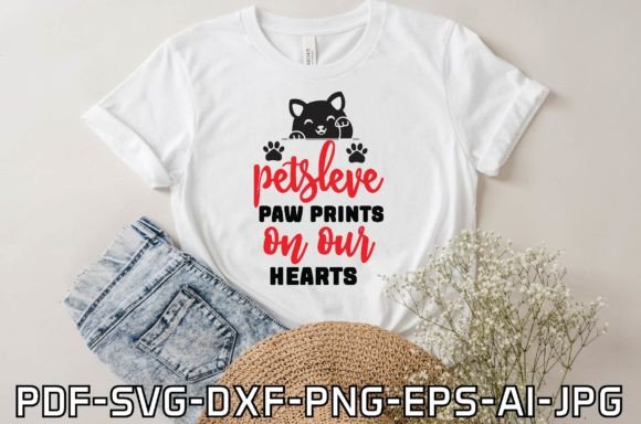 Petsleve Paw Prints on Our Hearts: Graphics & T-Shirt Designs