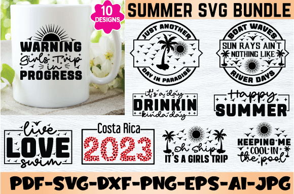 Summer SVG Bundle for T-Shirt Designs and Graphics