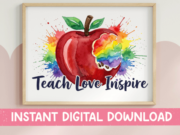 Teach Love Inspire Watercolor Apple: Graphics Review
